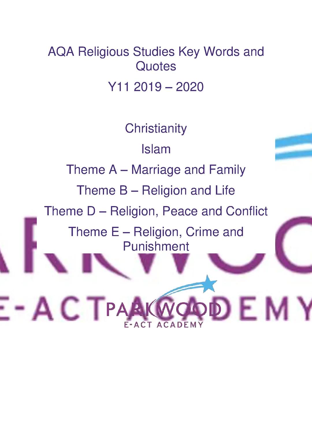 AQA Religious Studies GCSE