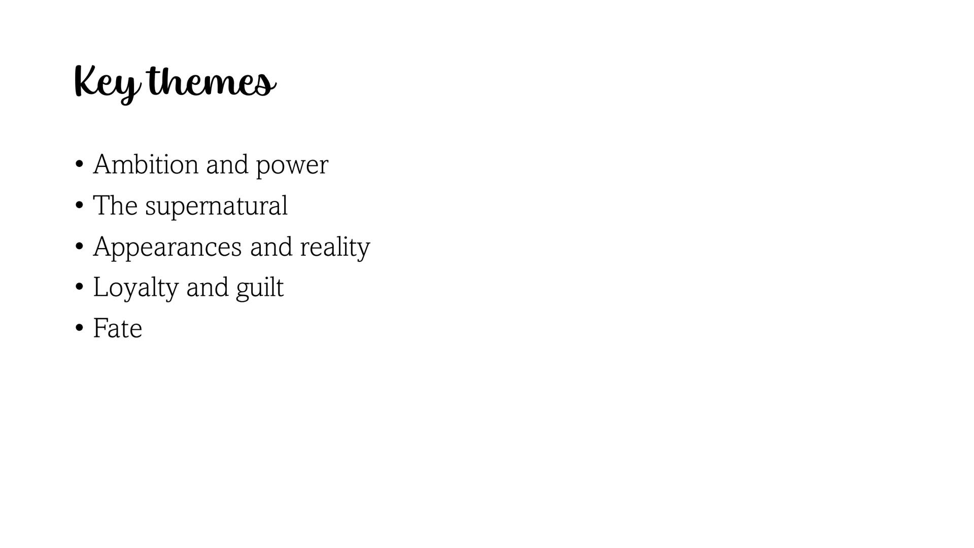 Macbeth Plot summary
for
While
returning
from a battle
victory,
Macbeth, a
powerful
lord, meets
three
Witches
who predict
that he will
becom