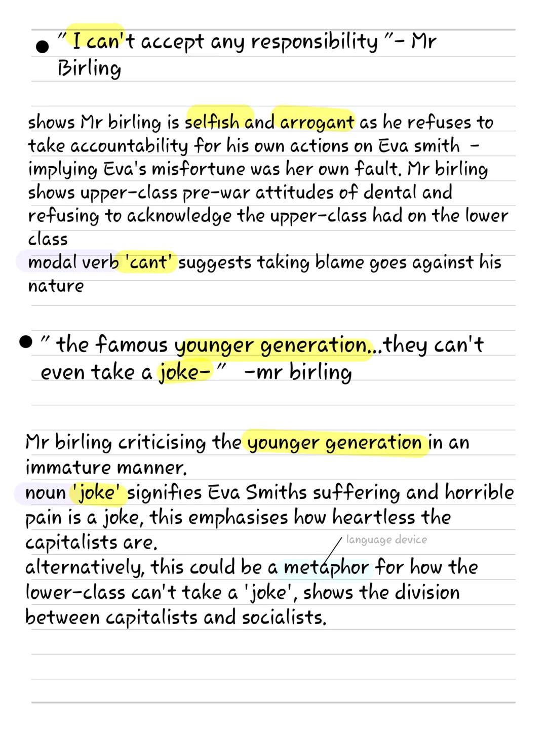 An inspector calls quotes
• "the titanic unsinkable, absolutely
unsinkable" - Mr birling
Titanic symbolises that his family believe they a