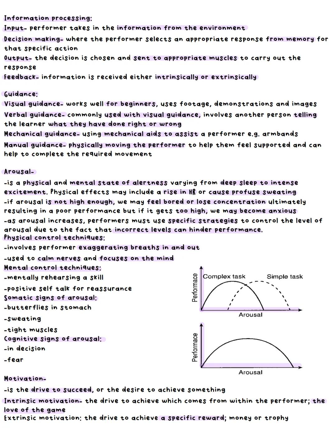 Chapter 4 Sport Psychology
Skill: a learnt action with the intention of bringing about predetermined results
with minimum outlay of time and