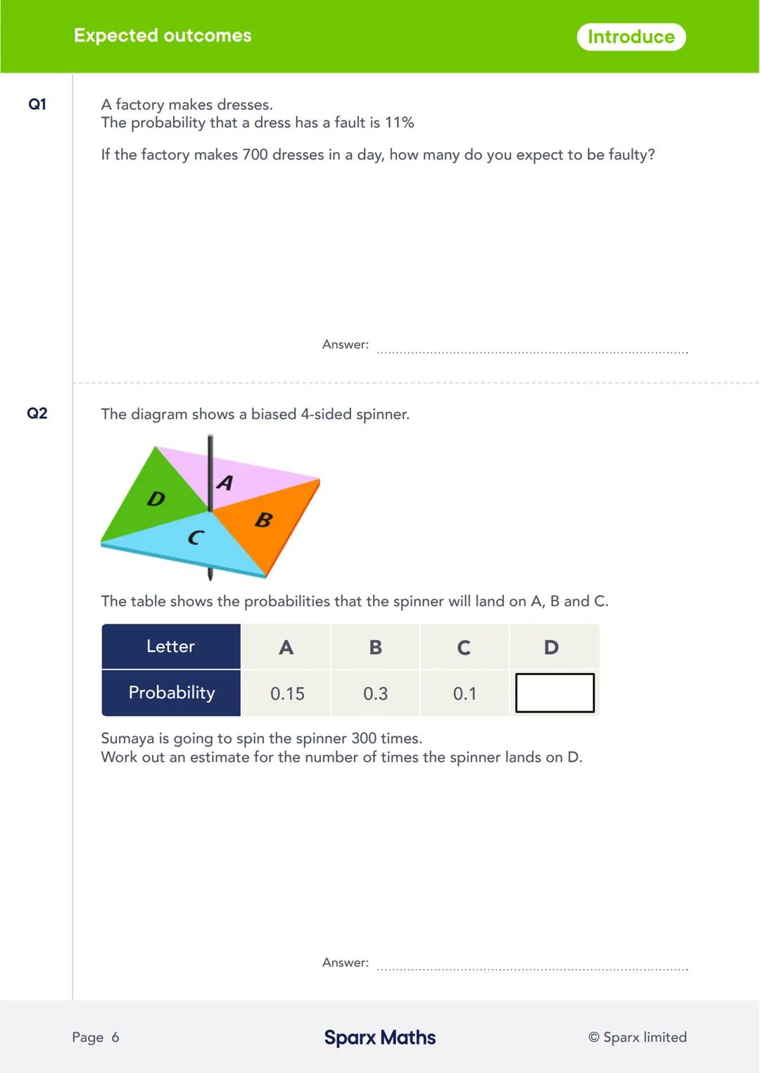 Sparx Maths
Crossover Workbook 5
Probability
sparxmaths.com In this series of six workbooks, there are a range of questions from key crossov