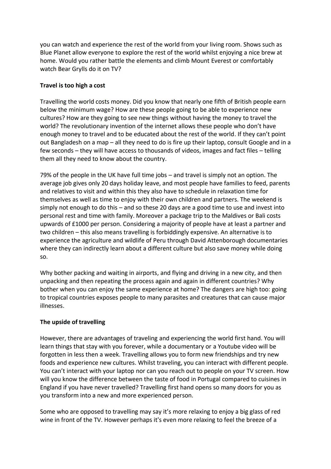 Paper 2 model answer:
Q1. Read again the first part of Source A from lines 1 to 14.
Choose four statements below which are true.
A. More peo