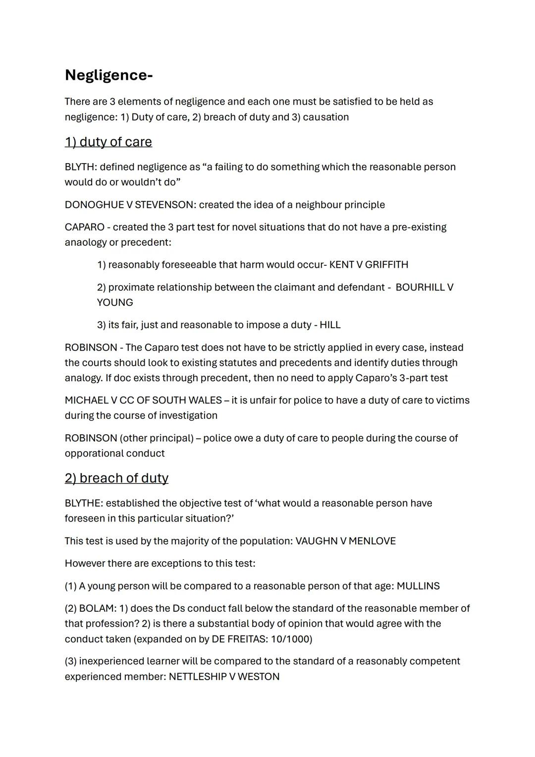 Tort law
- aims of tort
- negligence
- Occupiers liability 1957
- Occupiers liability 1984
- Nuisance
- Rylands v Fletcher
- Vicarious liabi