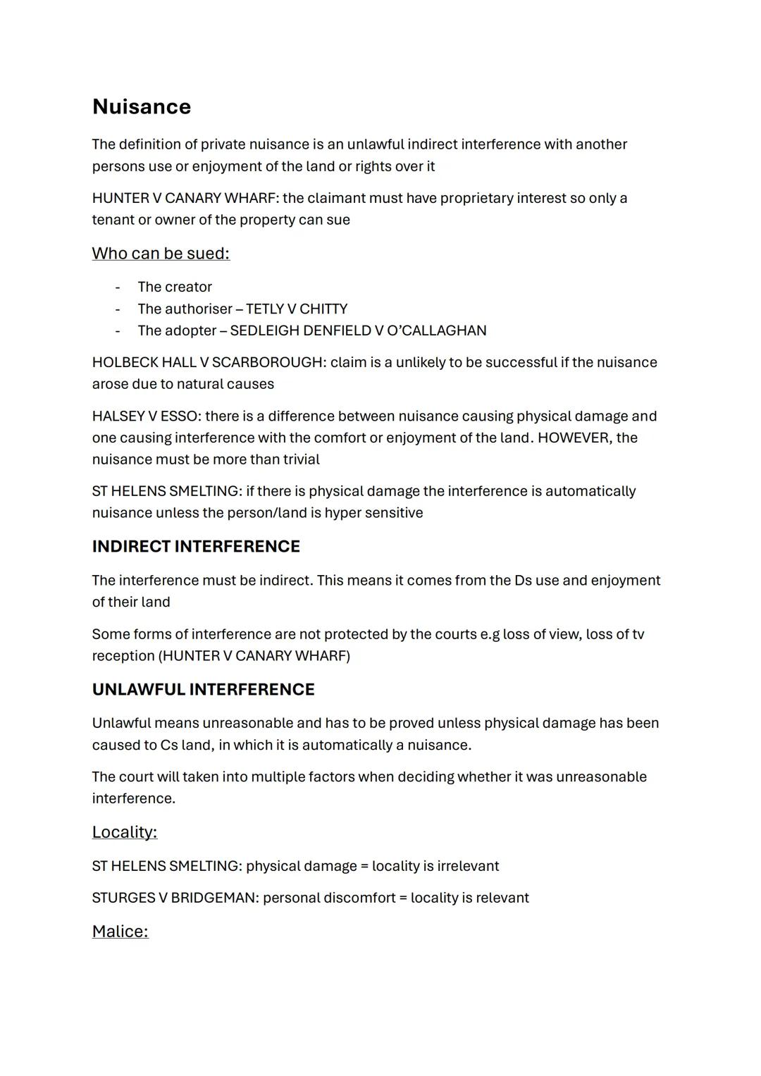 Tort law
- aims of tort
- negligence
- Occupiers liability 1957
- Occupiers liability 1984
- Nuisance
- Rylands v Fletcher
- Vicarious liabi