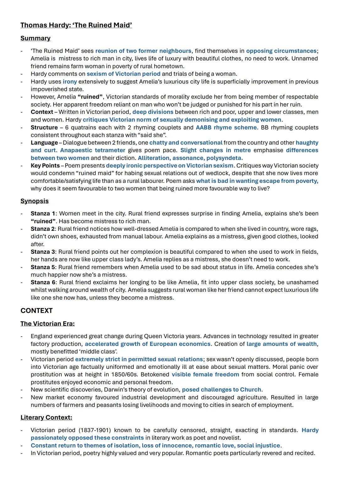 # Thomas Hardy: 'The Ruined Maid'
Summary
- 'The Ruined Maid' sees reunion of two former neighbours, find themselves in opposing circumsta