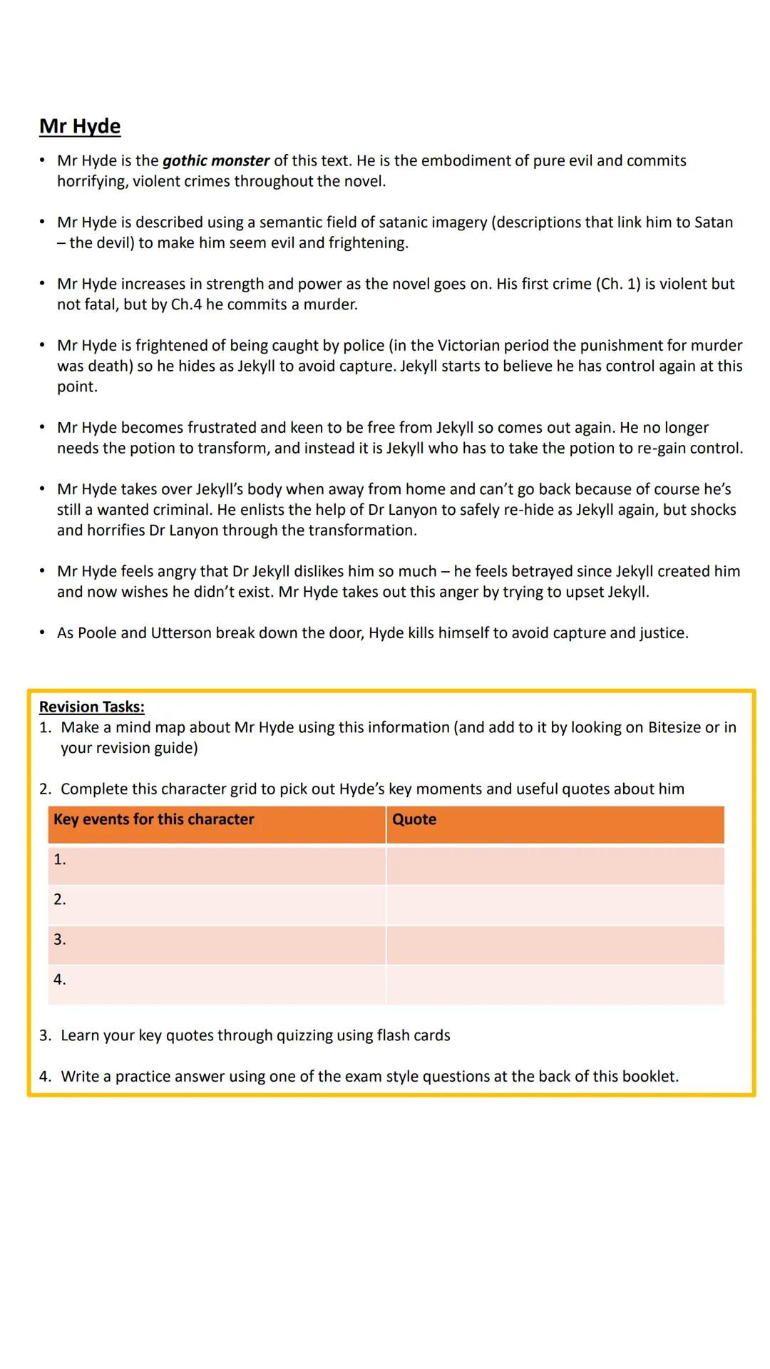 Jekyll & Hyde
Revision Booklet
Dr Jekyll and Mr Hyde
WORDSWORTH CLASSICS
WITH
The Merry Men & Other Stories
R. L. STEVENSON
This is for Engl