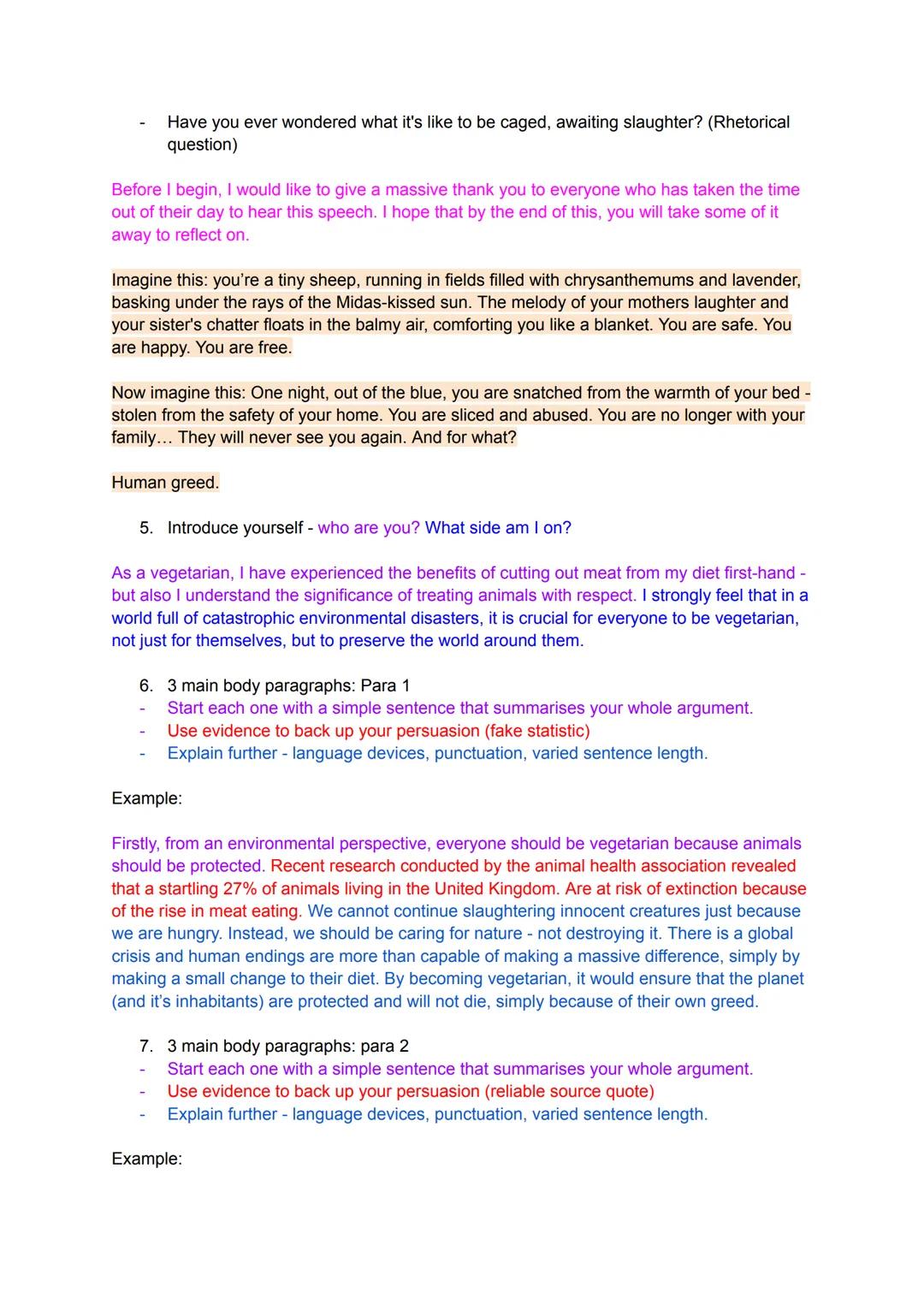 Question 2: Write a summary of the different ways to raise a child who is clever (8
marks)
2 paragraphs - no language analysis.
Template: