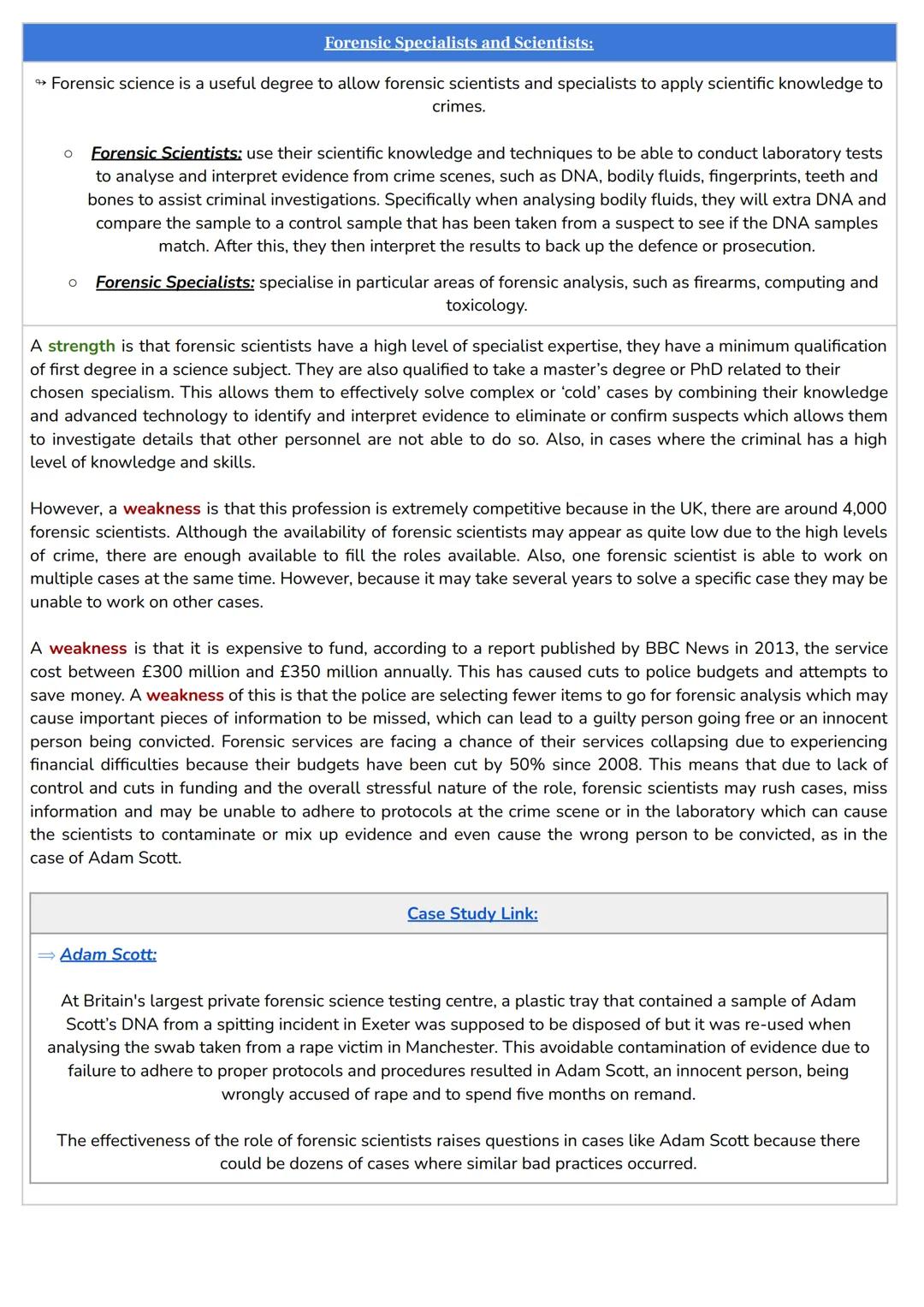 10 marks
50 minutes
AC1.1:
Evaluate the effectiveness of the roles of personnel involved in criminal investigations AC1.1 Writing Support
Yo