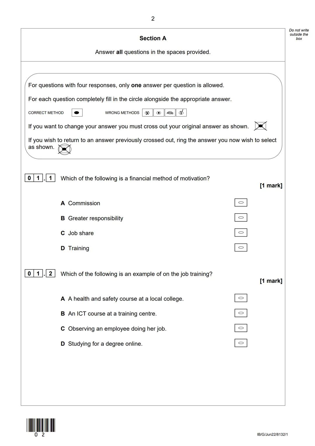 AQA
Please write clearly in block capitals.
Centre number
Surname
Forename(s)
Candidate signature
I declare this is my own work.
Candidate n