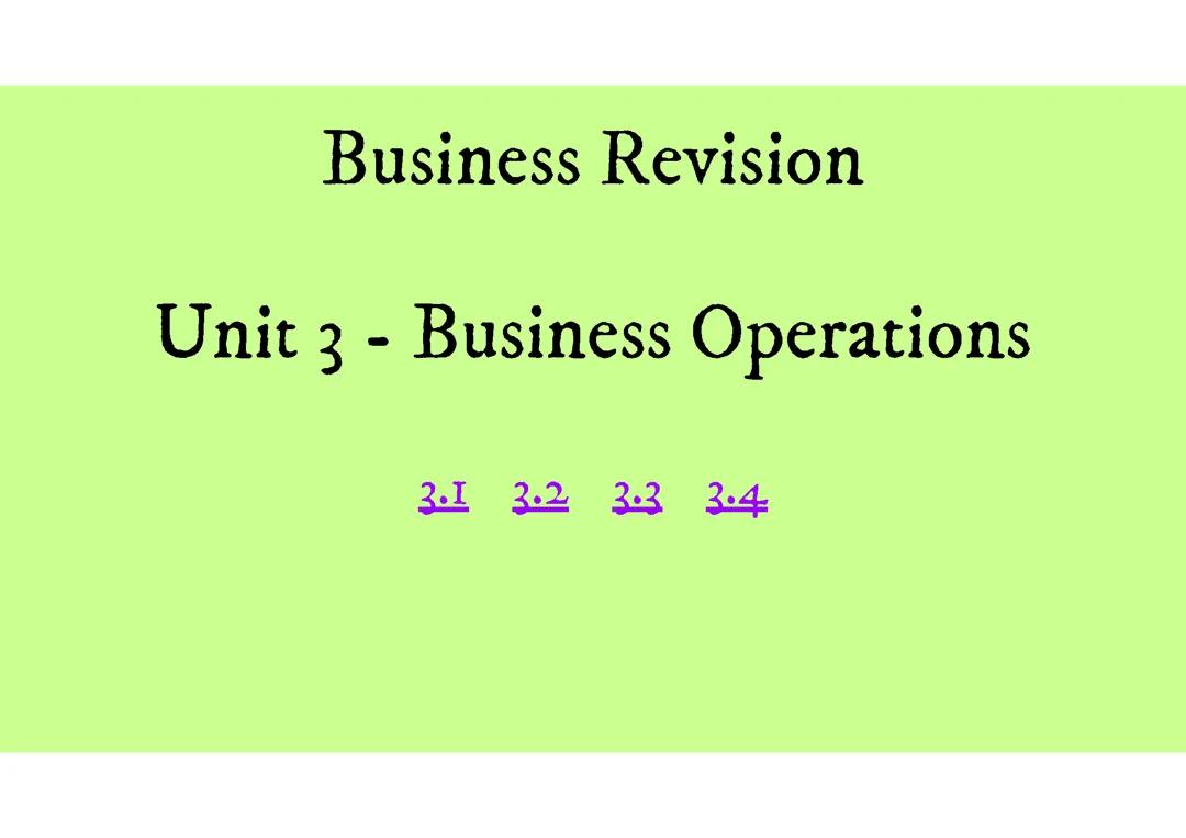 Business Unit 3 - Business Operations