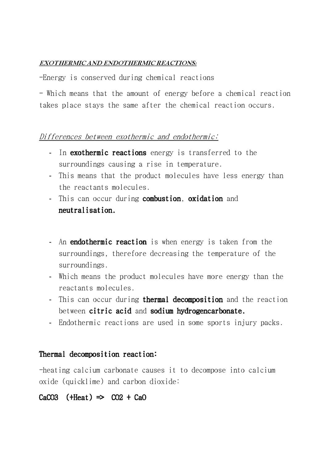 Chemistry Paper 2 revision