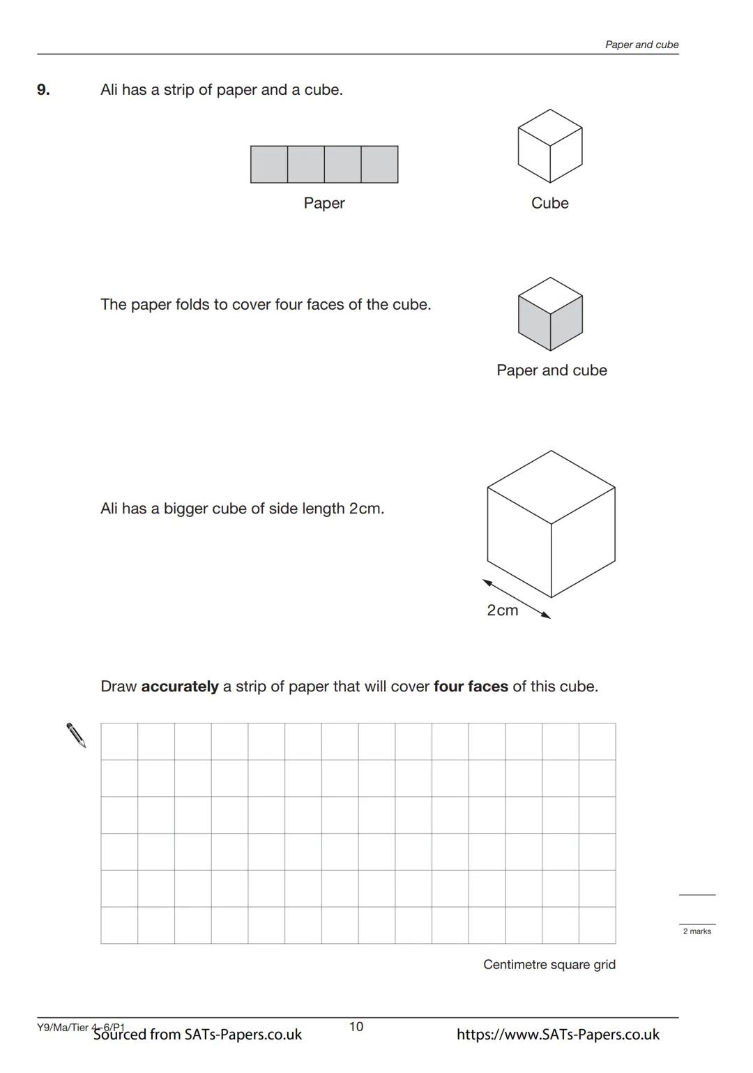 Ma
KEY STAGE
3
Year 9 mathematics test
TIER
4-6
Paper 1
Calculator not allowed
First name
Last name
Class
Date
Please read this page, but do