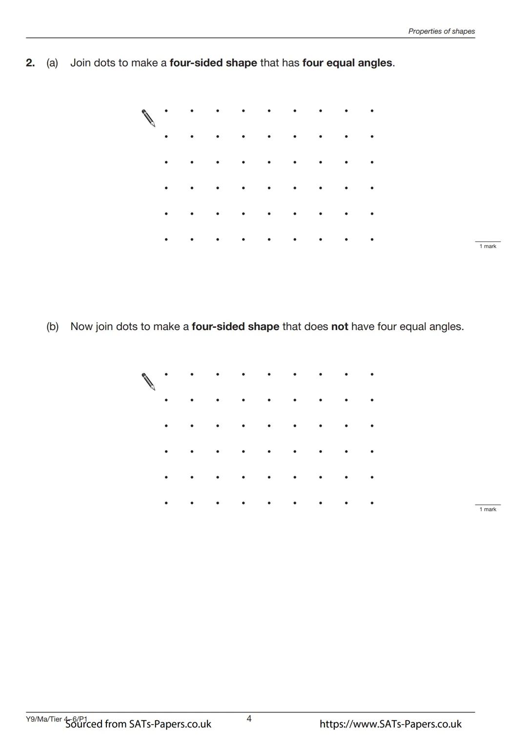Ma
KEY STAGE
3
Year 9 mathematics test
TIER
4-6
Paper 1
Calculator not allowed
First name
Last name
Class
Date
Please read this page, but do