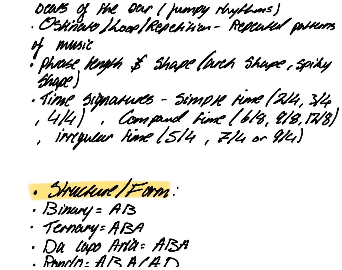 GUSE Music
Theory:
• Dr T Smith Defenitions:
•D: Dynamics = volume in music
• hand Forte, Quiet = piano
•Duration-length of notes, how
many