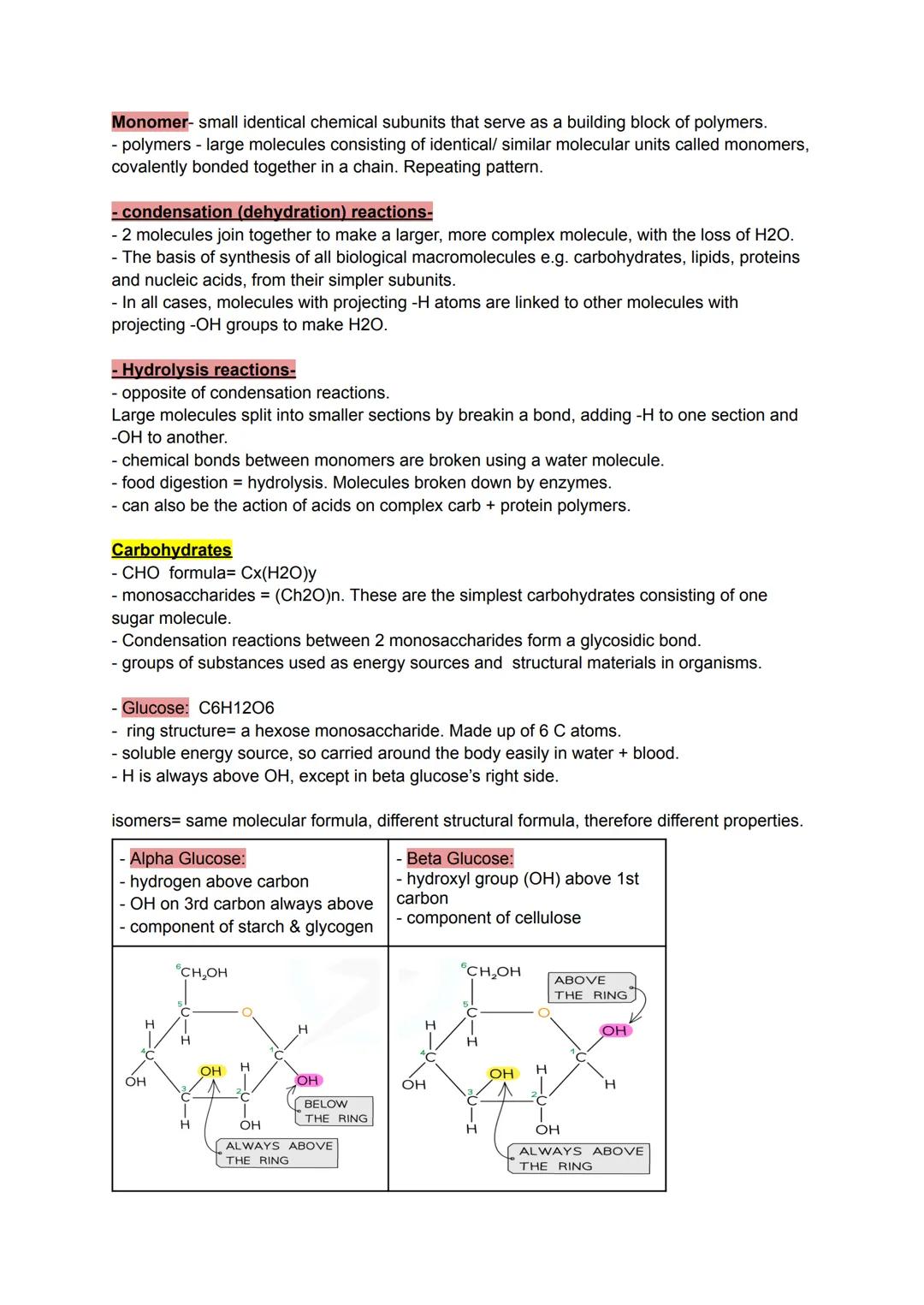 Monomer-small identical chemical subunits that serve as a building block of polymers.
- polymers - large molecules consisting of identical/