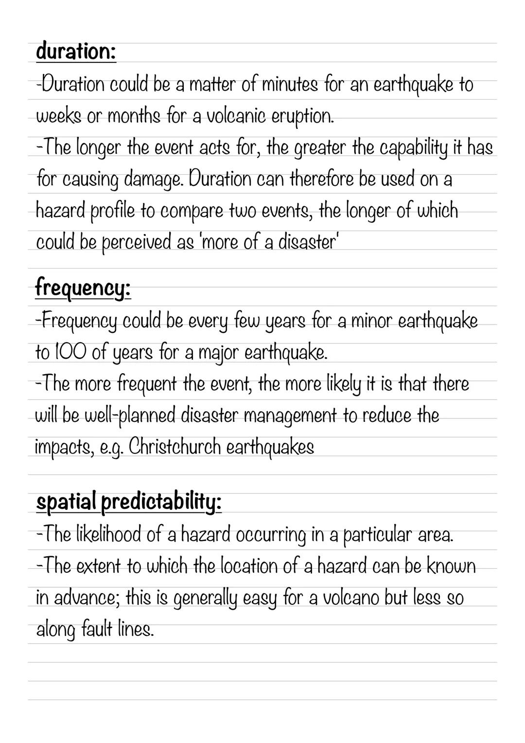 a) Measurements of magnitude and intensity
of tectonic hazards:
Mercalli:
Measures the experienced impacts of an earthquake. It is a
relati