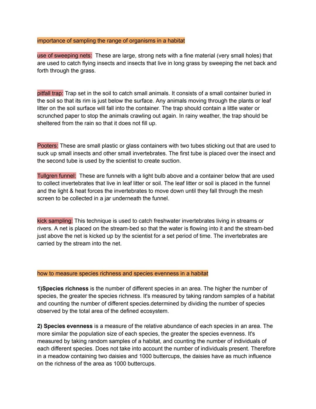 Biodiversity = the variety of living organisms in an area. Biodiversity is a measure of all the
different plant, animal, fungus and other mi