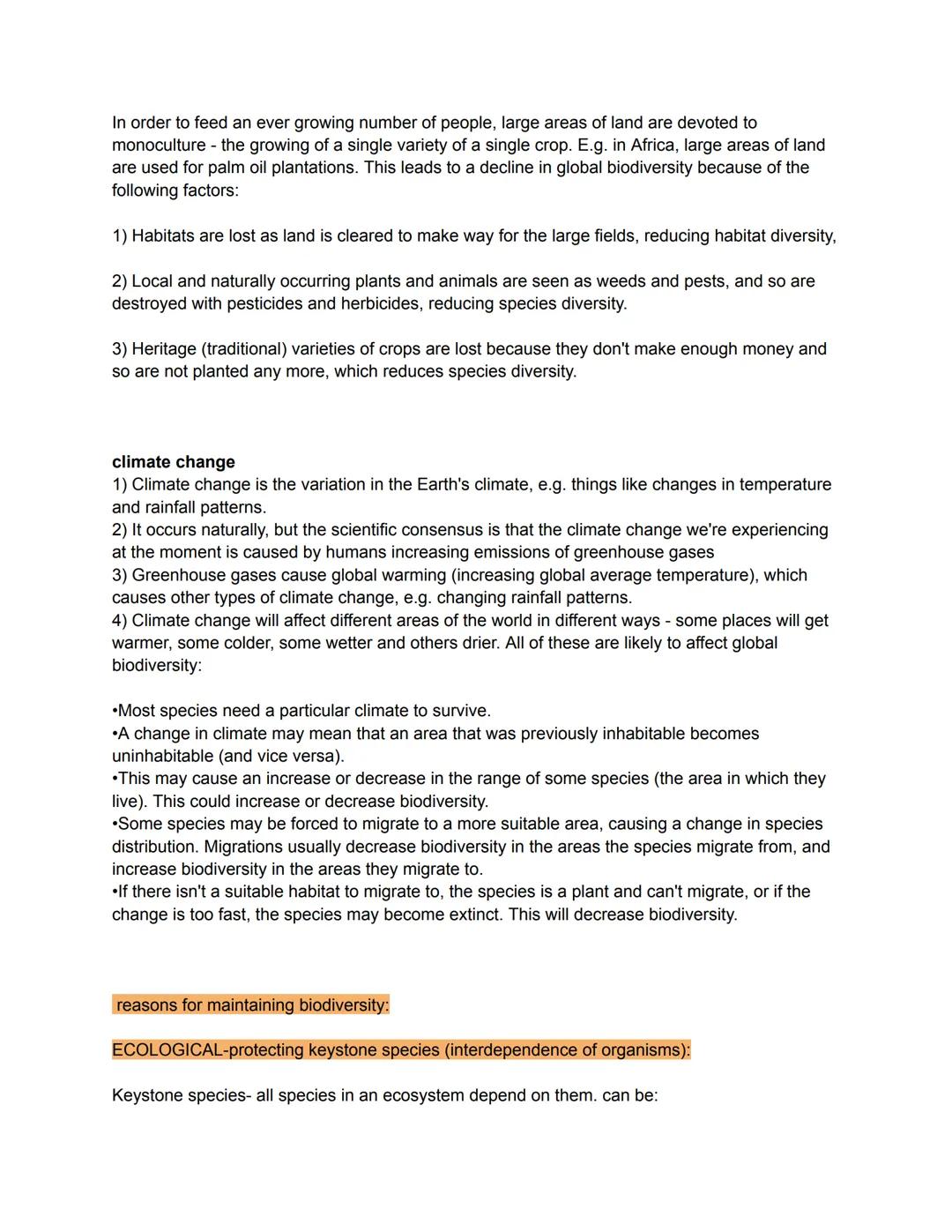 Biodiversity = the variety of living organisms in an area. Biodiversity is a measure of all the
different plant, animal, fungus and other mi