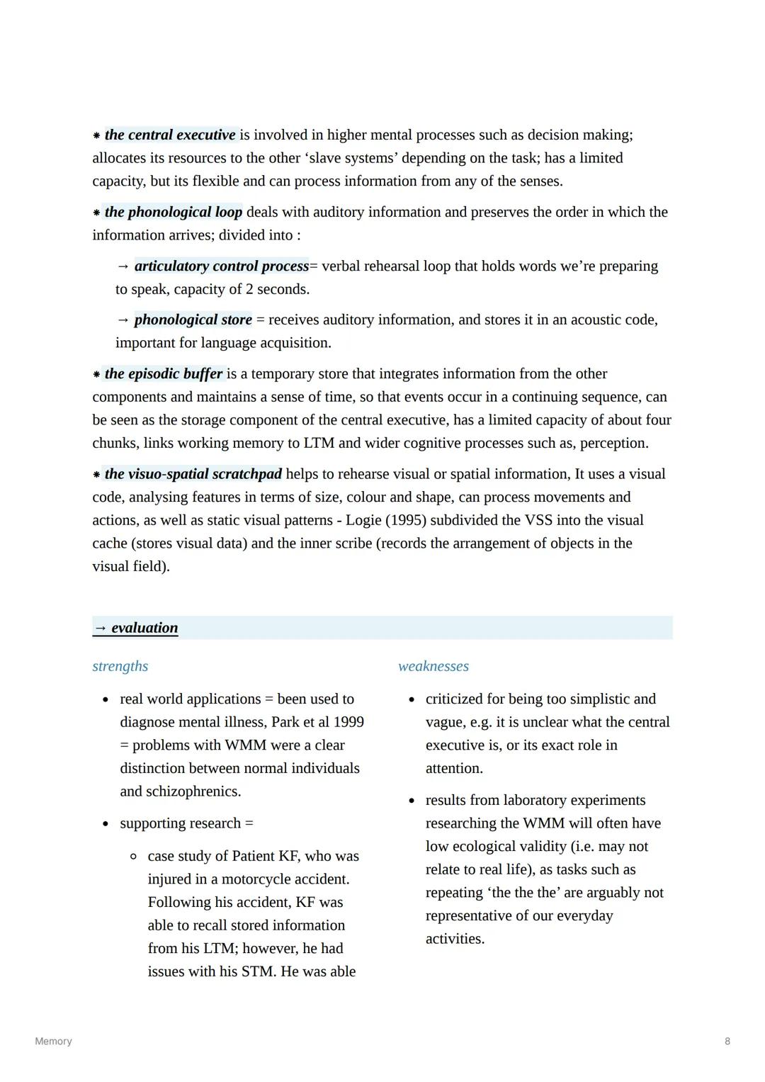 # Memory
A+
Memory
**key words**
Memory is the process by which we retain information. It includes the encoding, storage and
retrieval o