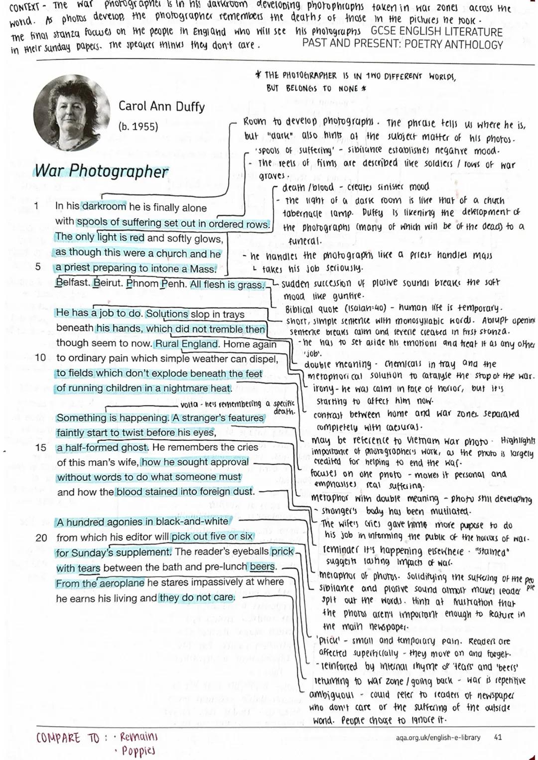 across the
CONTEXT - The war photographer is in his darkroom developing photophraphs taken in war zones
world. As photos develop, the photog