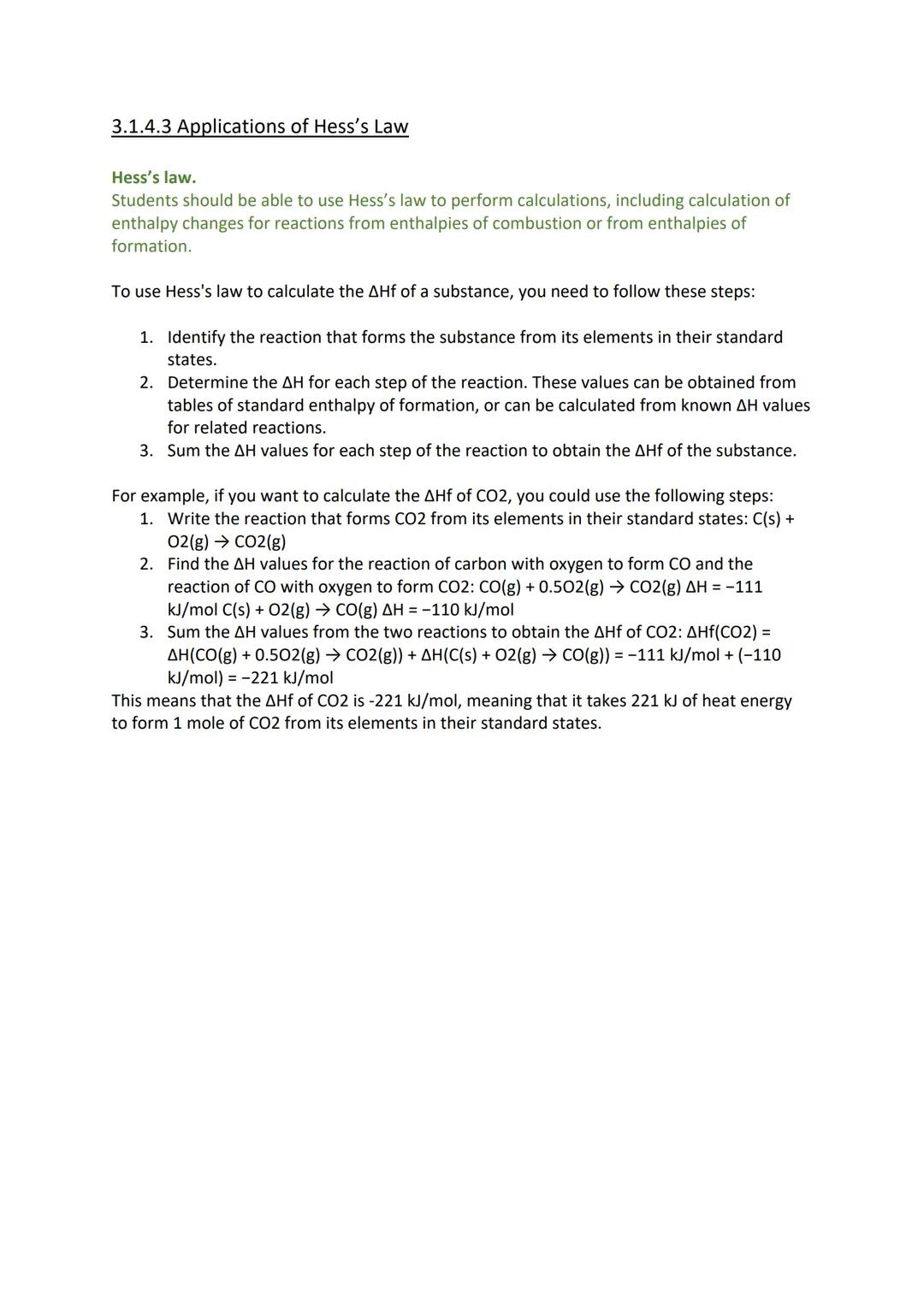 ### 3.1.4.1 Enthalpy change
Reactions can be endothermic or exothermic.
Enthalpy change (AH) is the heat energy change measured under cond