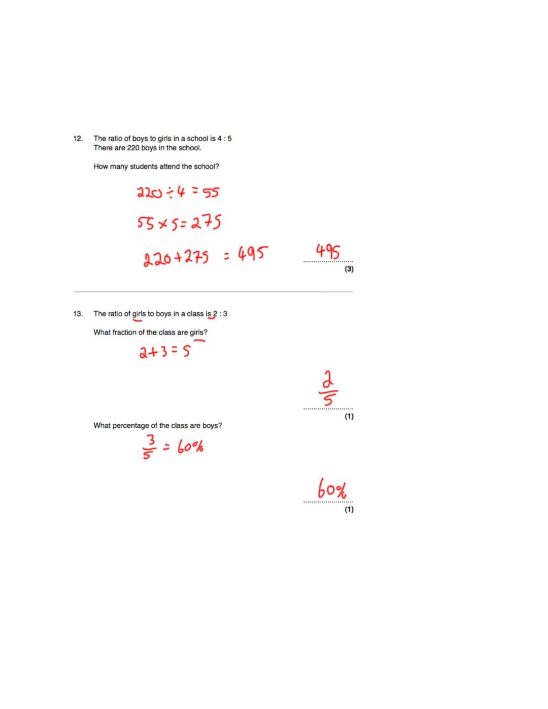 Name:
Exam Style Questions
Ratio
Corbettmaths
Ensure you have: Pencil, pen, ruler, protractor, pair of compasses and eraser
You may use trac