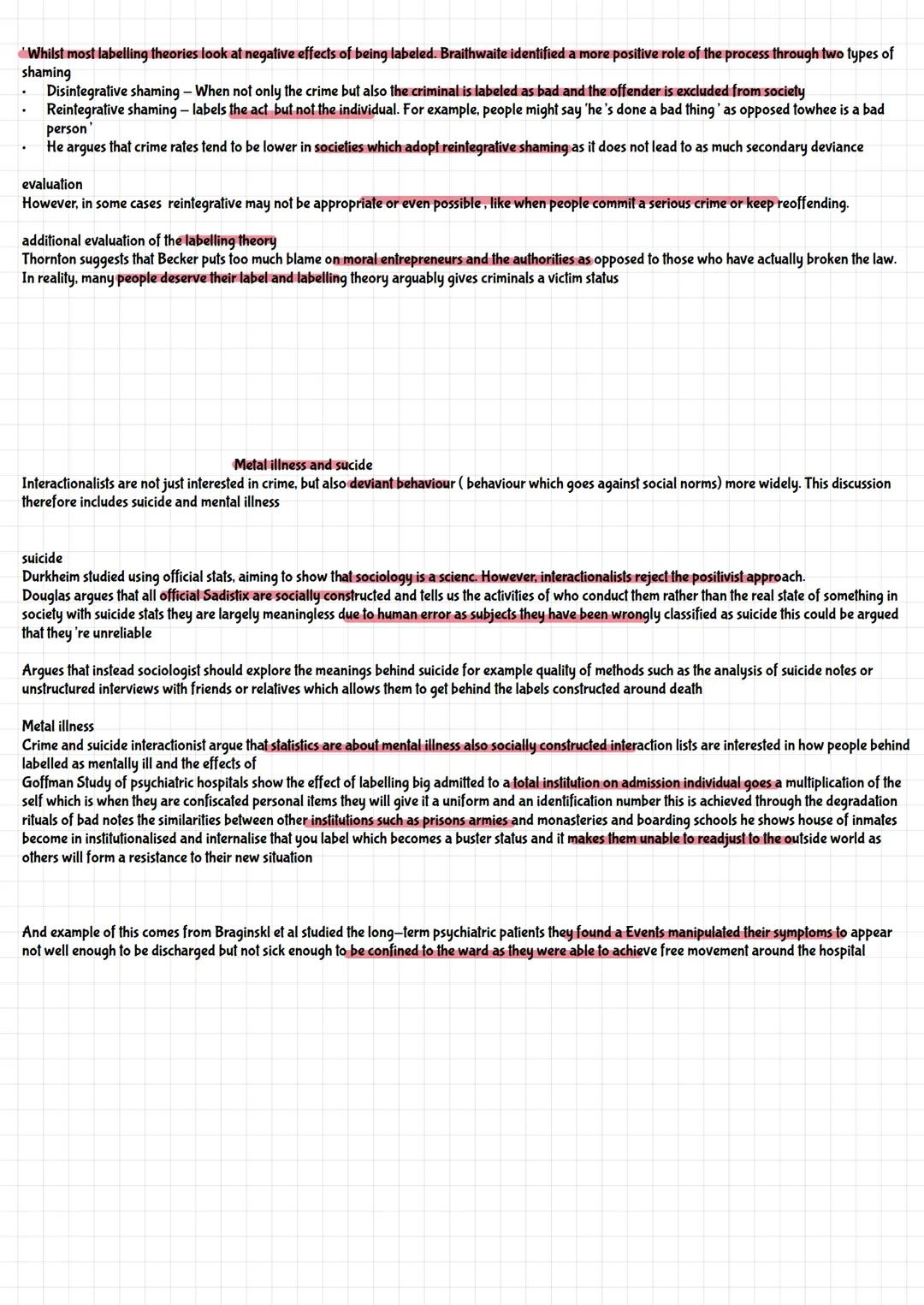Durkheim - Inevitability of crime
'Crime is normal and an integral part of all healthy societies"
He gave positive two reasons for this
Bou