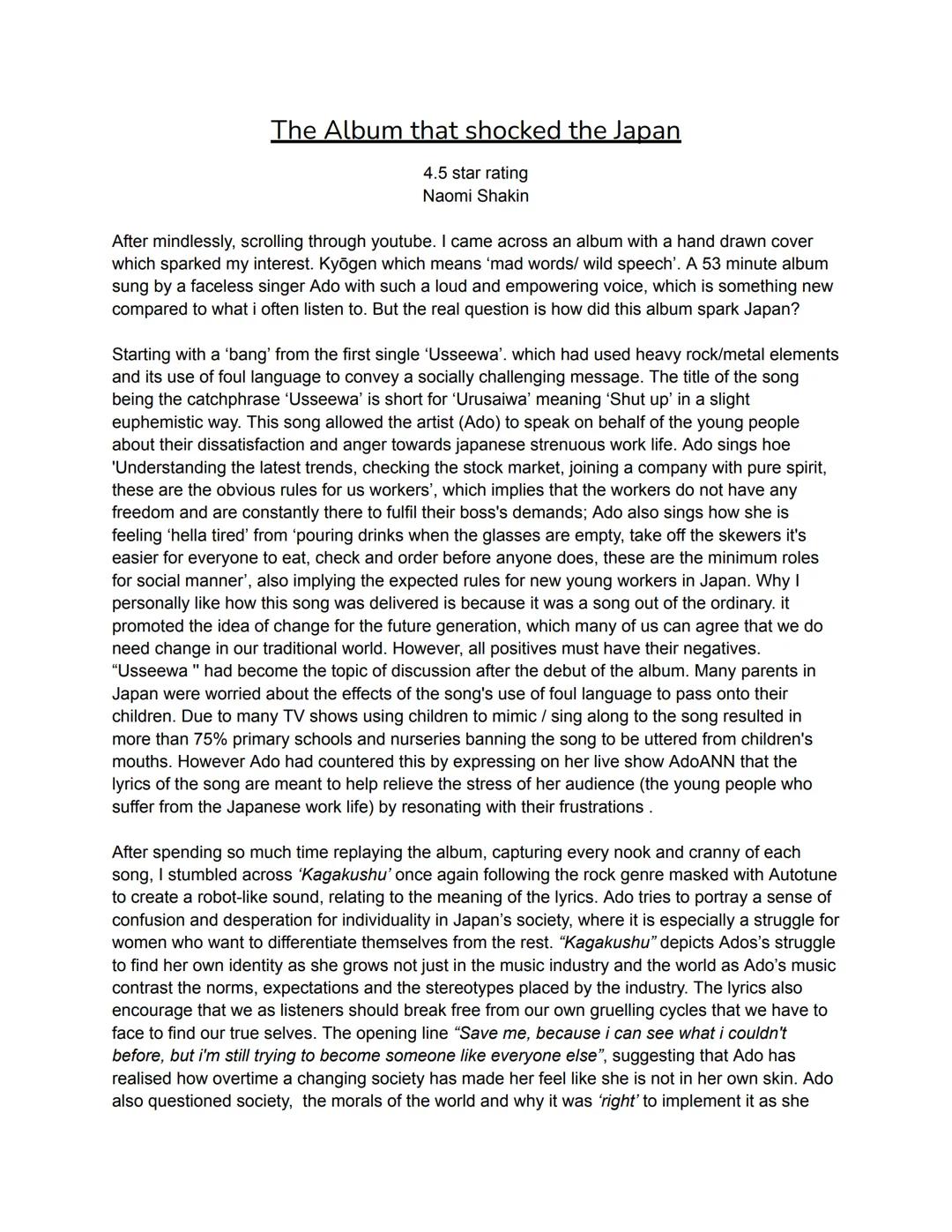 English Language Cheat Sheet
Possible for types of text we would have to write.
A talk
A formal letter
Article Opinion/Advice
A report
Revie