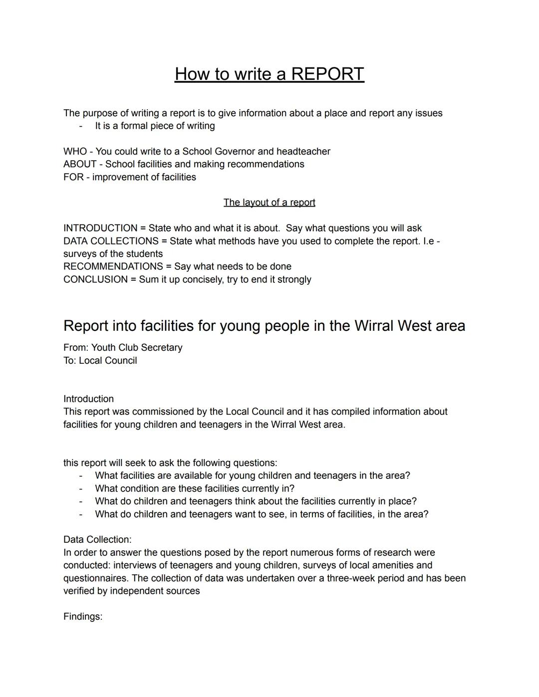 English Language Cheat Sheet
Possible for types of text we would have to write.
A talk
A formal letter
Article Opinion/Advice
A report
Revie