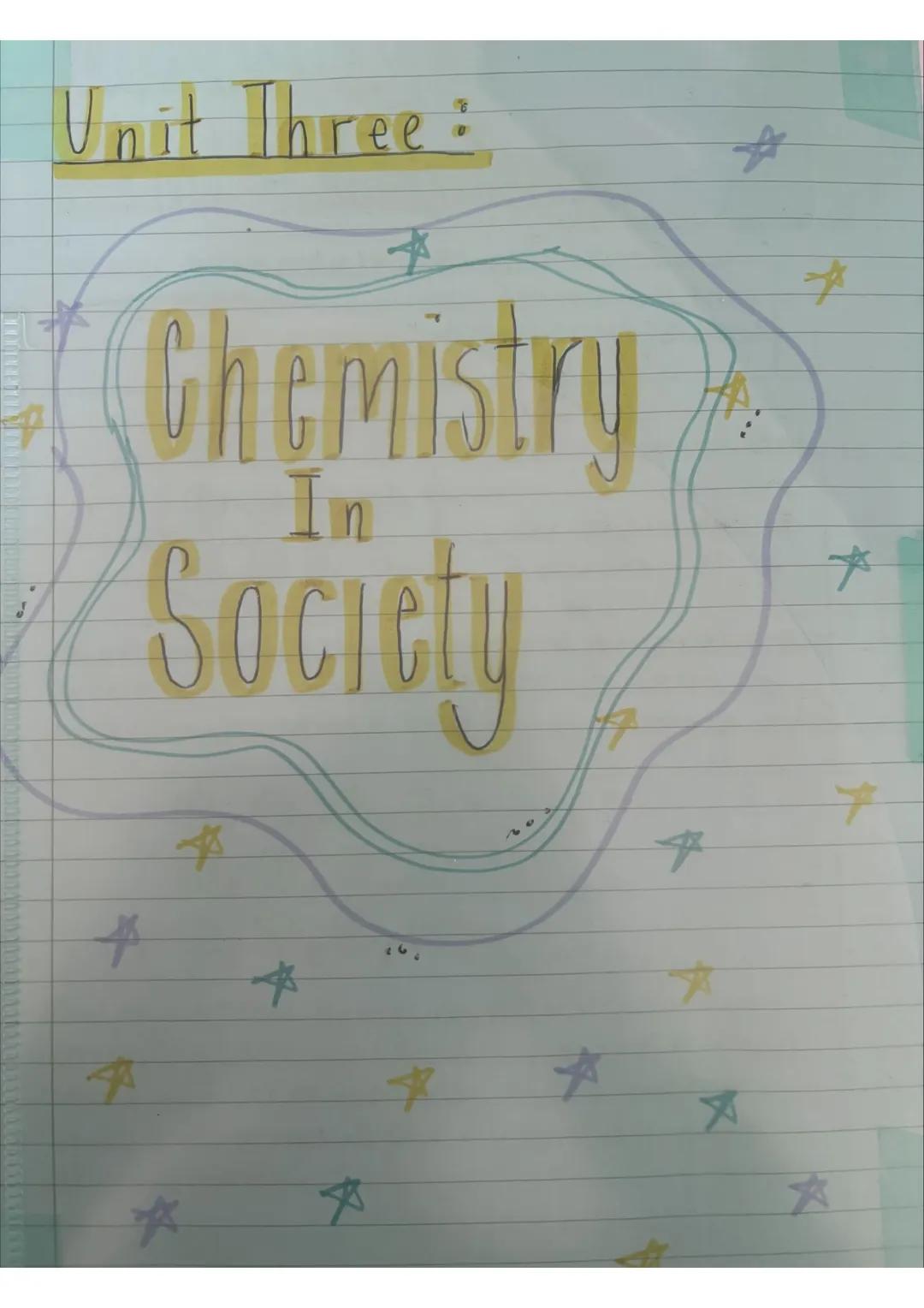 N5 Chemistry Unit 3: Chemistry In Society Notes