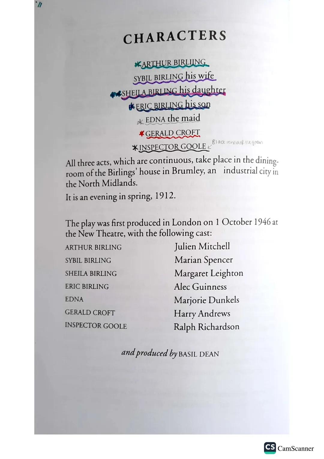 Annotated An Inspector Calls