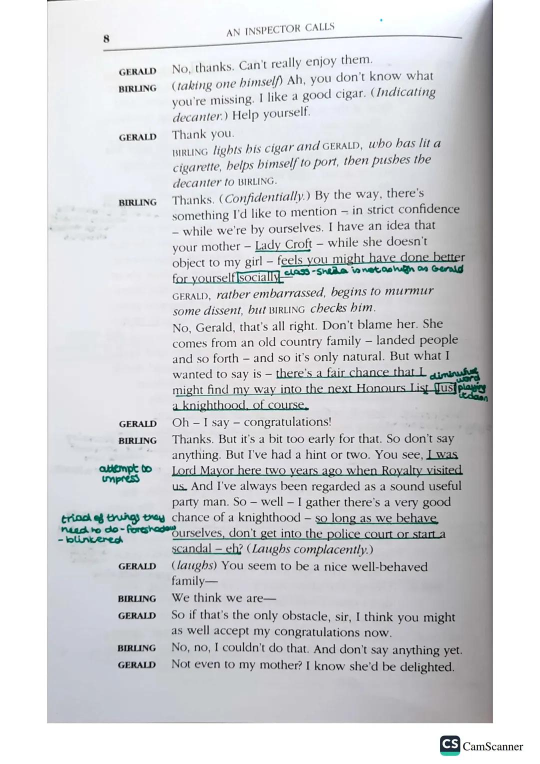 CHARACTERS
ARTHUR BIRLING
SYBIL BIRLING his wife
SHEILA BIRLING his daughter
ERIC BIRLING his son
AEDNA the maid
GERALD CROFT
*INSPECTOR GOO