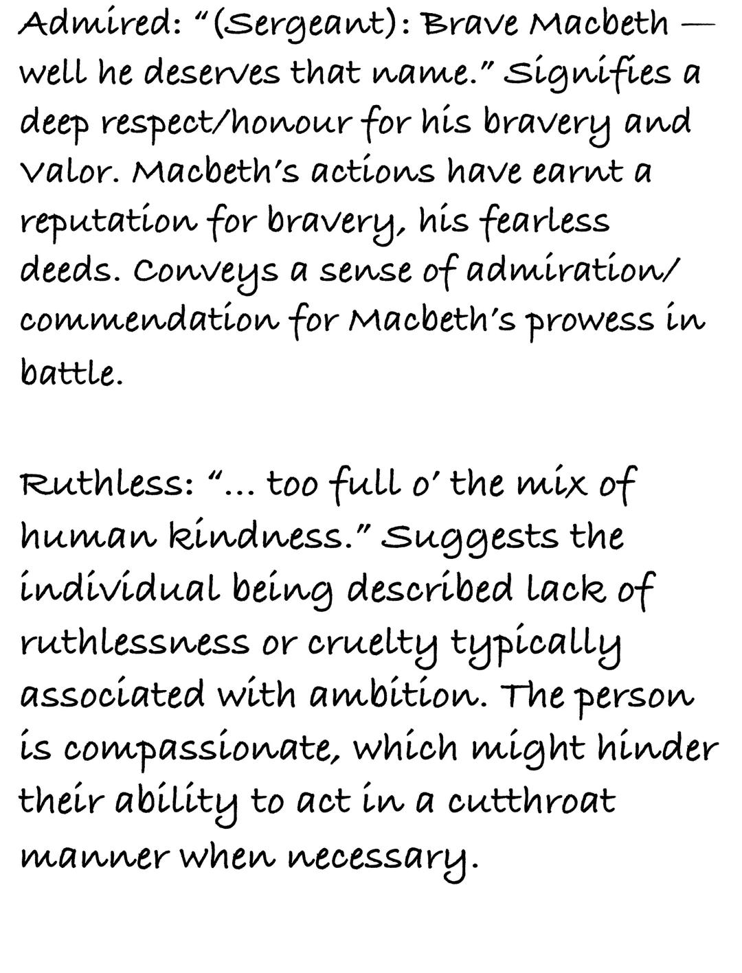 # English
Macbeth Character Analysis
Valiant: "His brandish'd steel... smoked
with bloody execution."
Captures the crustal/ruthless side o