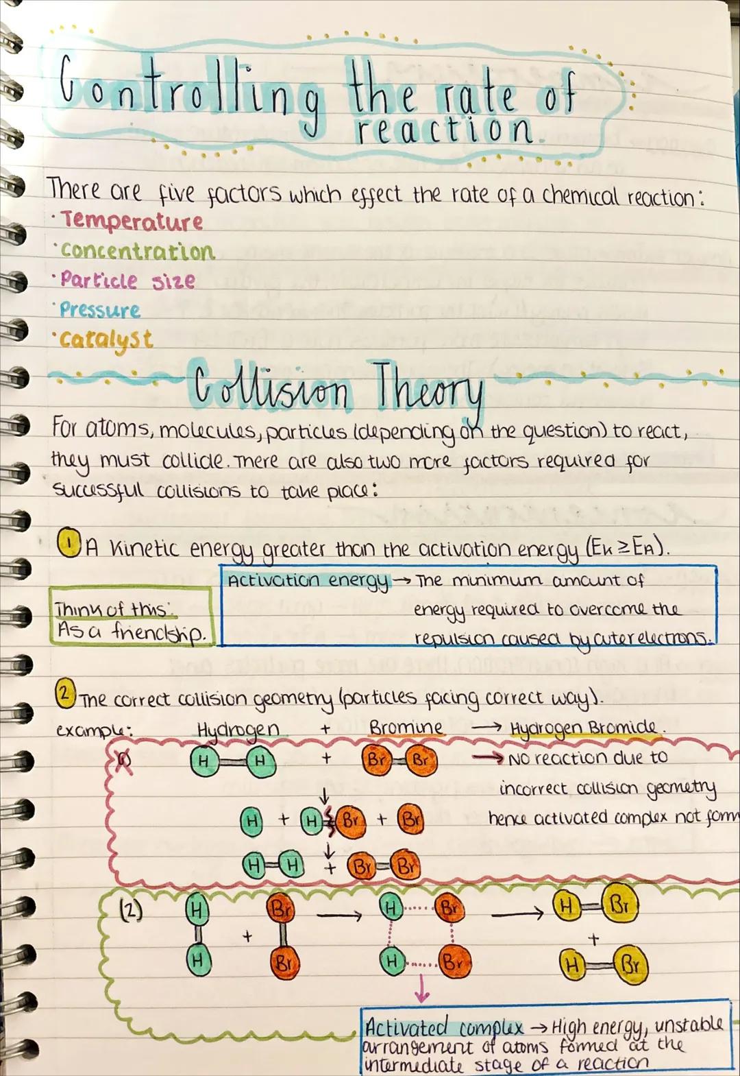 3
♡ Unit One ♡
Chemical
Changes
and
Structure
•
. Controlling the rate of
reaction.
There are five factors which effect the rate of a chemic