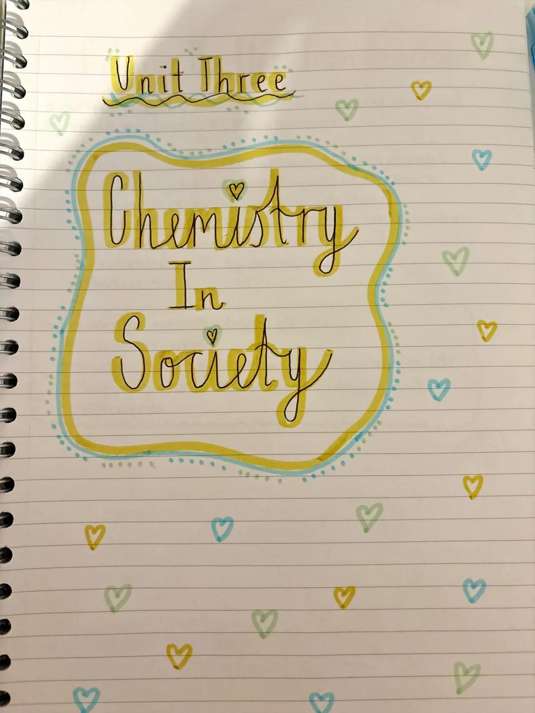 Higher Chemistry: Unit 3- Chemistry in Society Notes