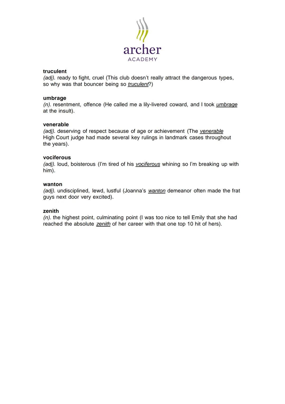 # archer
ACADEMY
## English GCSE - Level 9 Ready
100 words to sharpen your expression
"The limits of my language are the limits of my wor