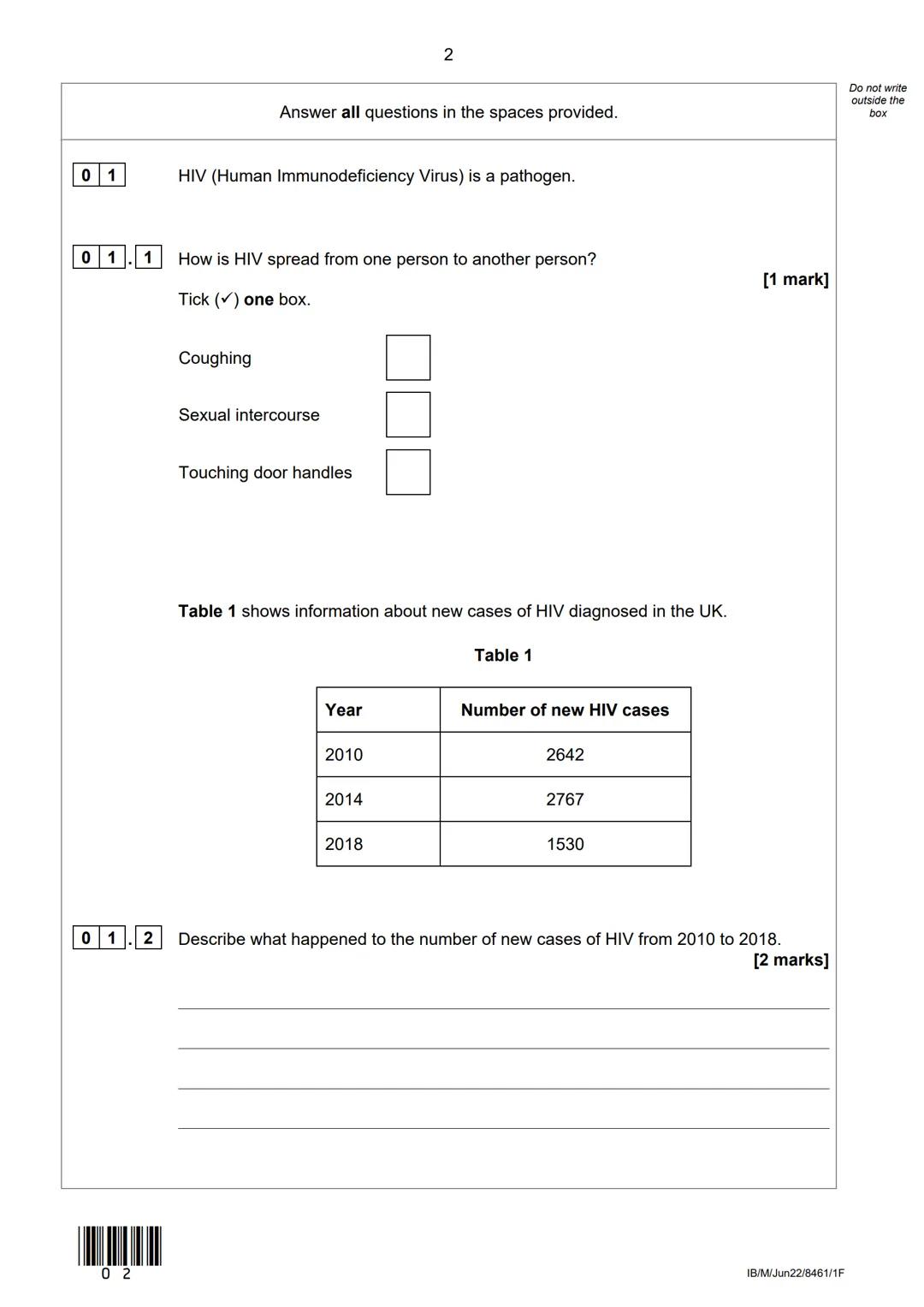 # AQA
Please write clearly in block capitals.
Centre number Candidate number
Surname
Forename(s)
Candidate signature I declare this is
