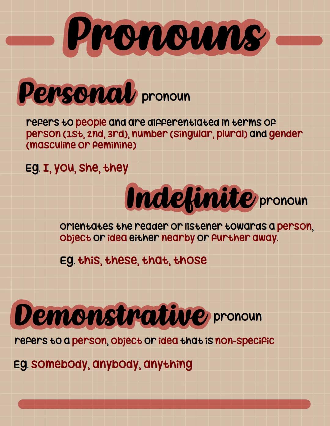 Verbs
Mental verbs
showing internal processes such as thinking
Eg. Think, believe, wish
Verbal verbs
snow external processes of communicatin