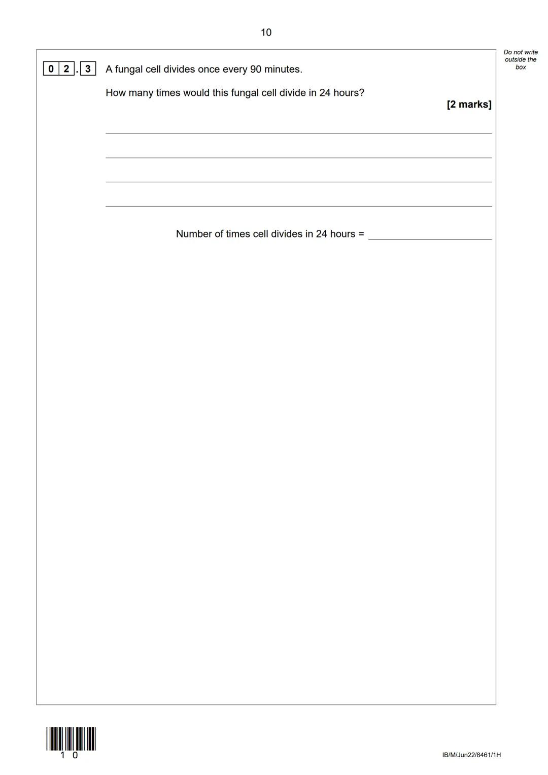 AQA
Please write clearly in block capitals.
Centre number
Surname
Forename(s)
Candidate signature
I declare this is my own work.
GCSE
BIOLOG