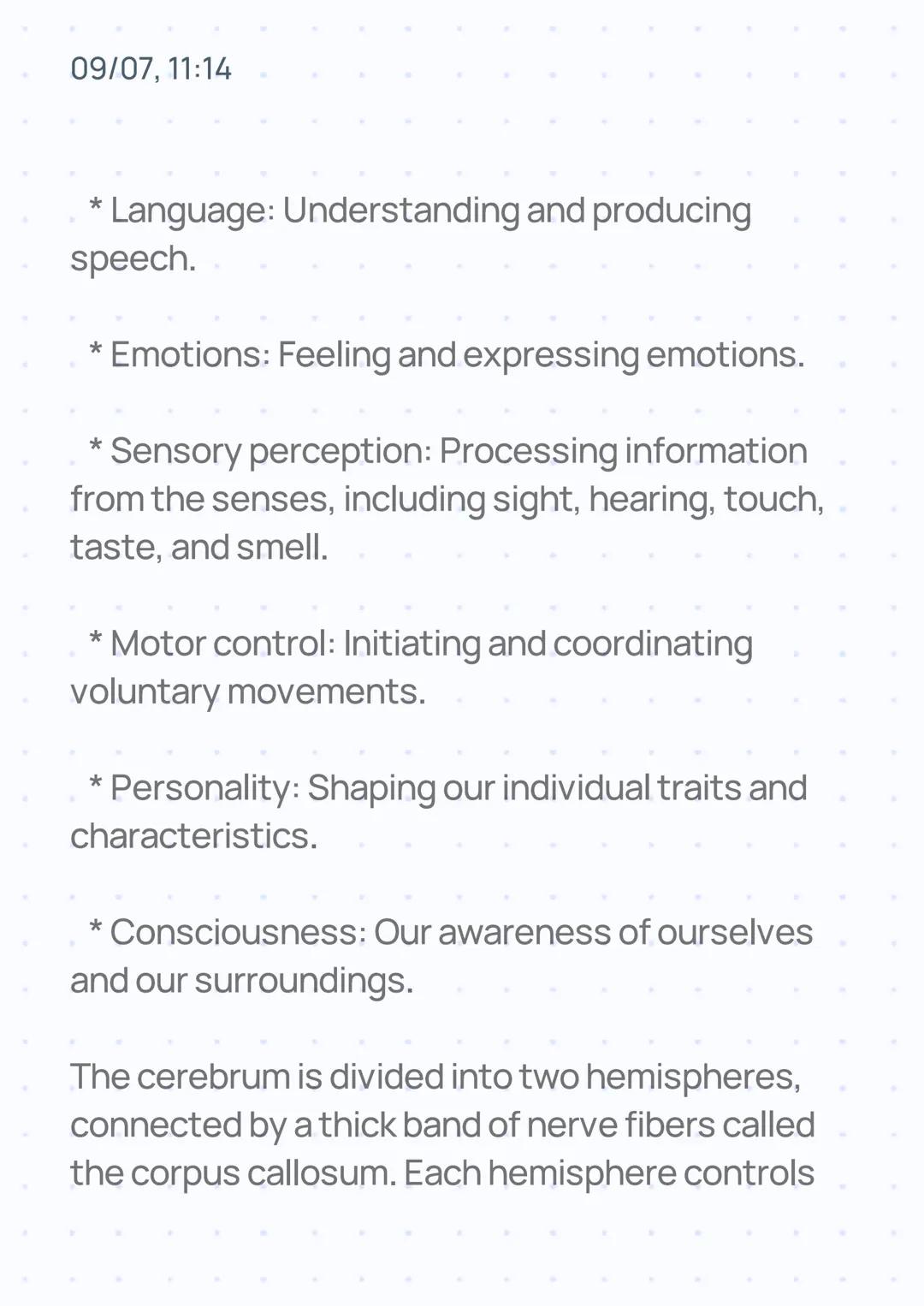 09/07, 11:14
# THE BRAIN
The brain, the most complex organ in the human
body, is the control center for our thoughts,
feelings, and action