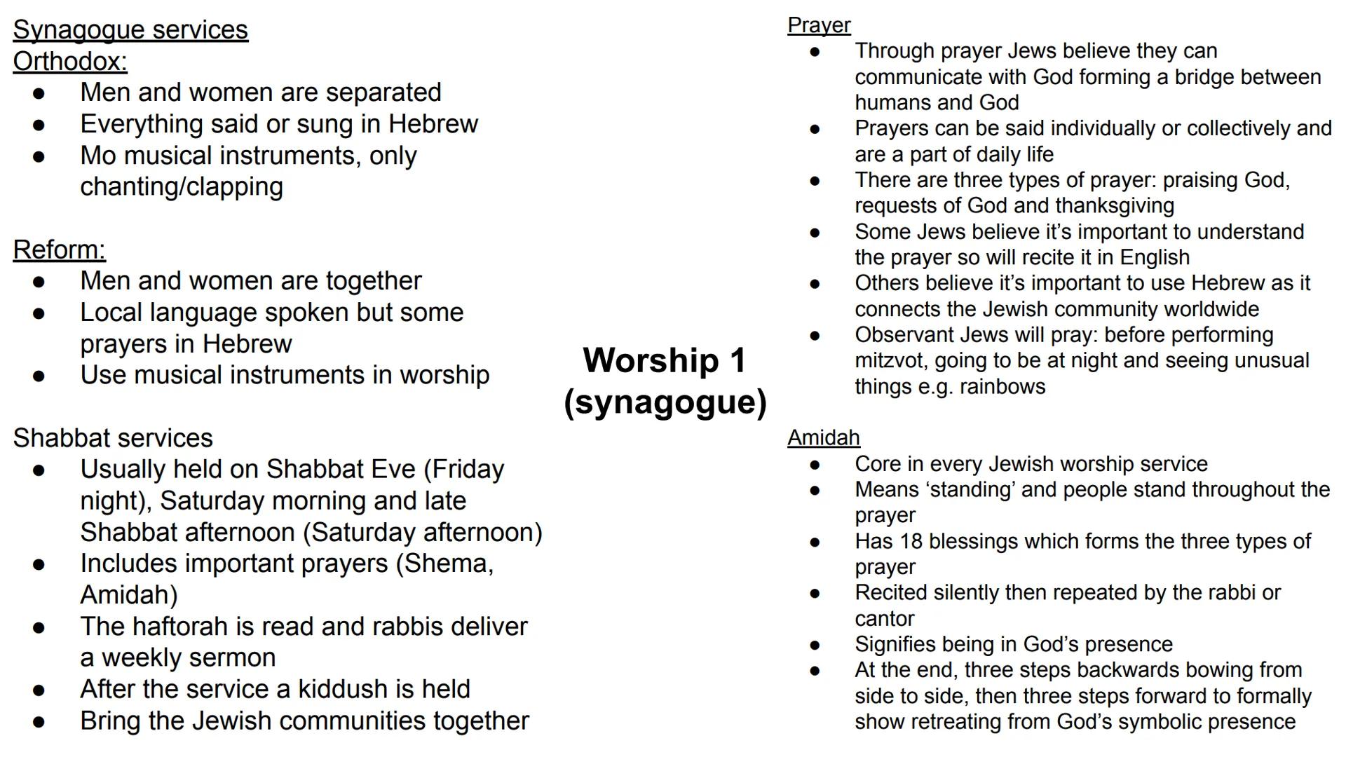 # 3.1 Belief and teachings God as One
• Jews believe there is one God (monotheism)
• God is omnipotent, omnipresent, omnibenevolent, omnisc