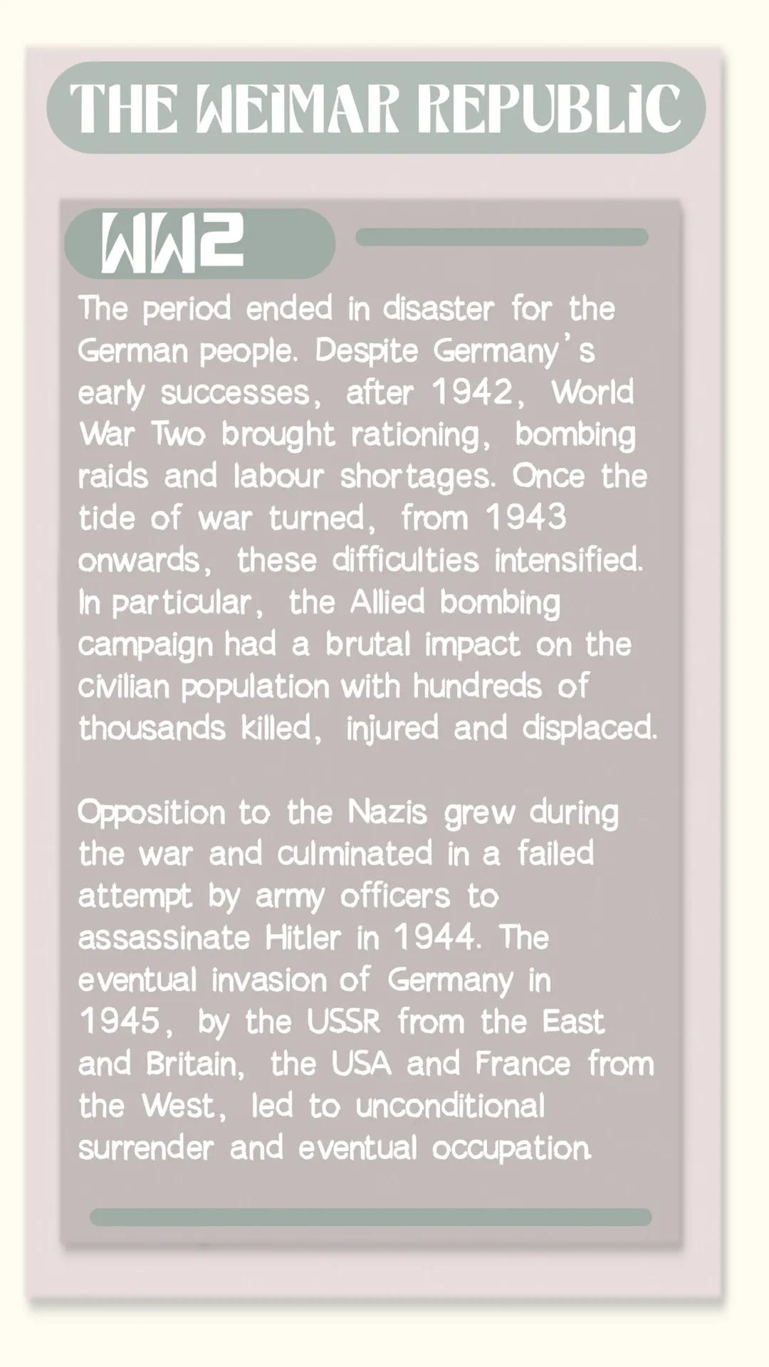 THE WEIMAR REPUBLIC
DEMOCRACY AND
DICTATORSHIP IN
GERMANY
Germany underwent considerable change in the second
half of the 19th century. The