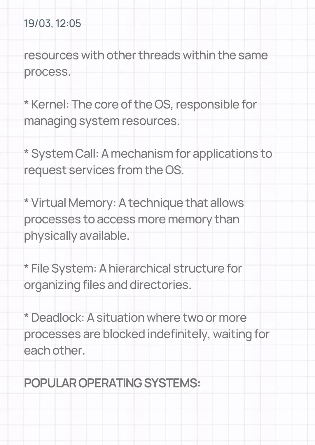 19/03, 12:05
OPERATING SYSTEMS
INTRODUCTION:
An operating system (OS) is a software program
that manages the hardware and software
resources