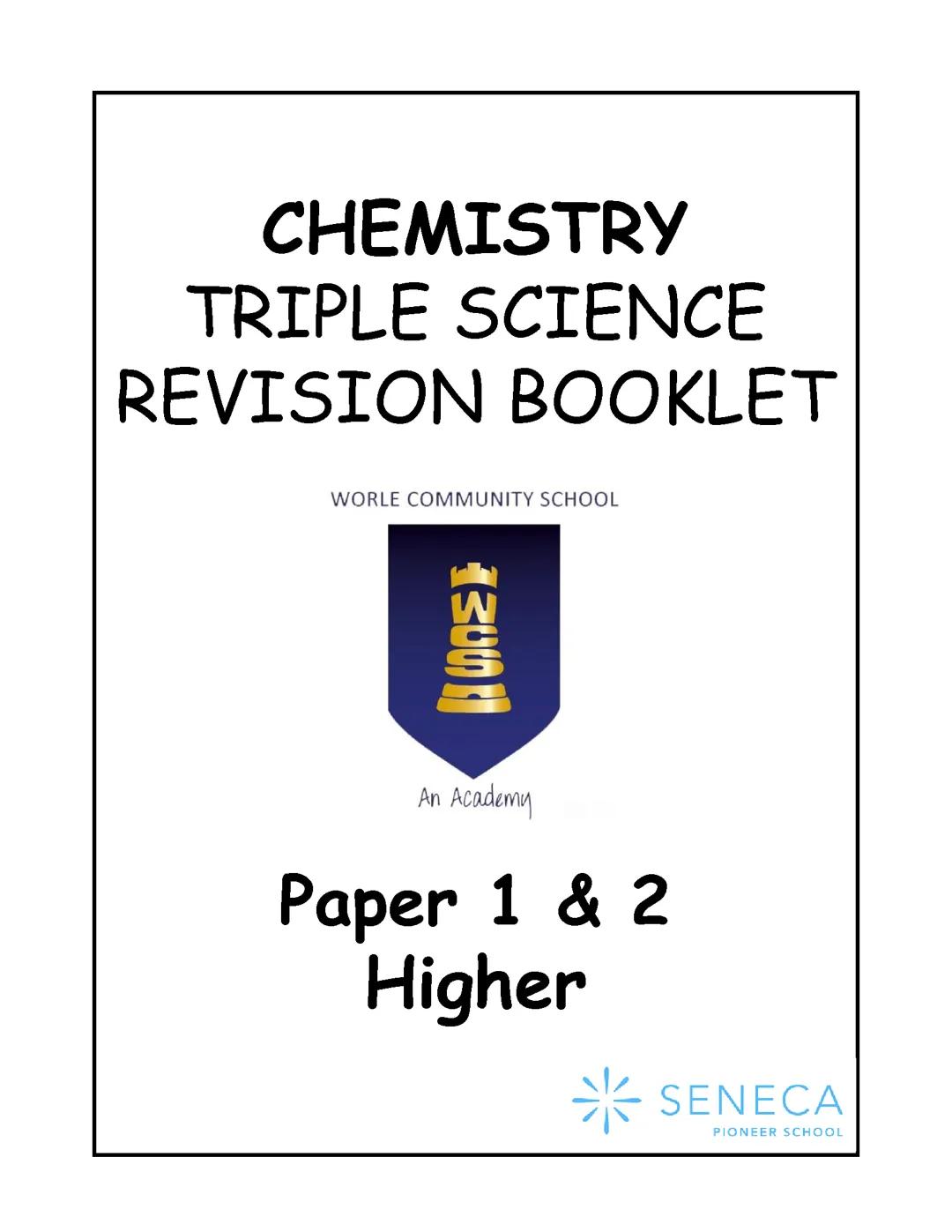 chemistry triple science knowledge organisers