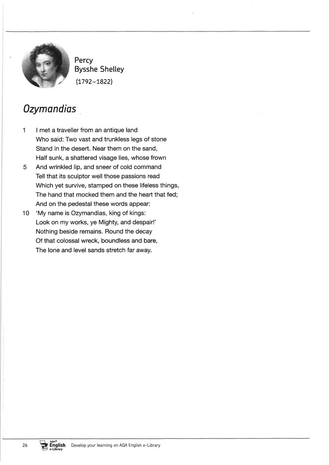Cluster 2
Power and
conflict
GCSE ENGLISH LITERATURE
PAST AND PRESENT: POETRY ANTHOLOGY
aqa.org.uk/english-e-library
25 Cluster 2: Power and