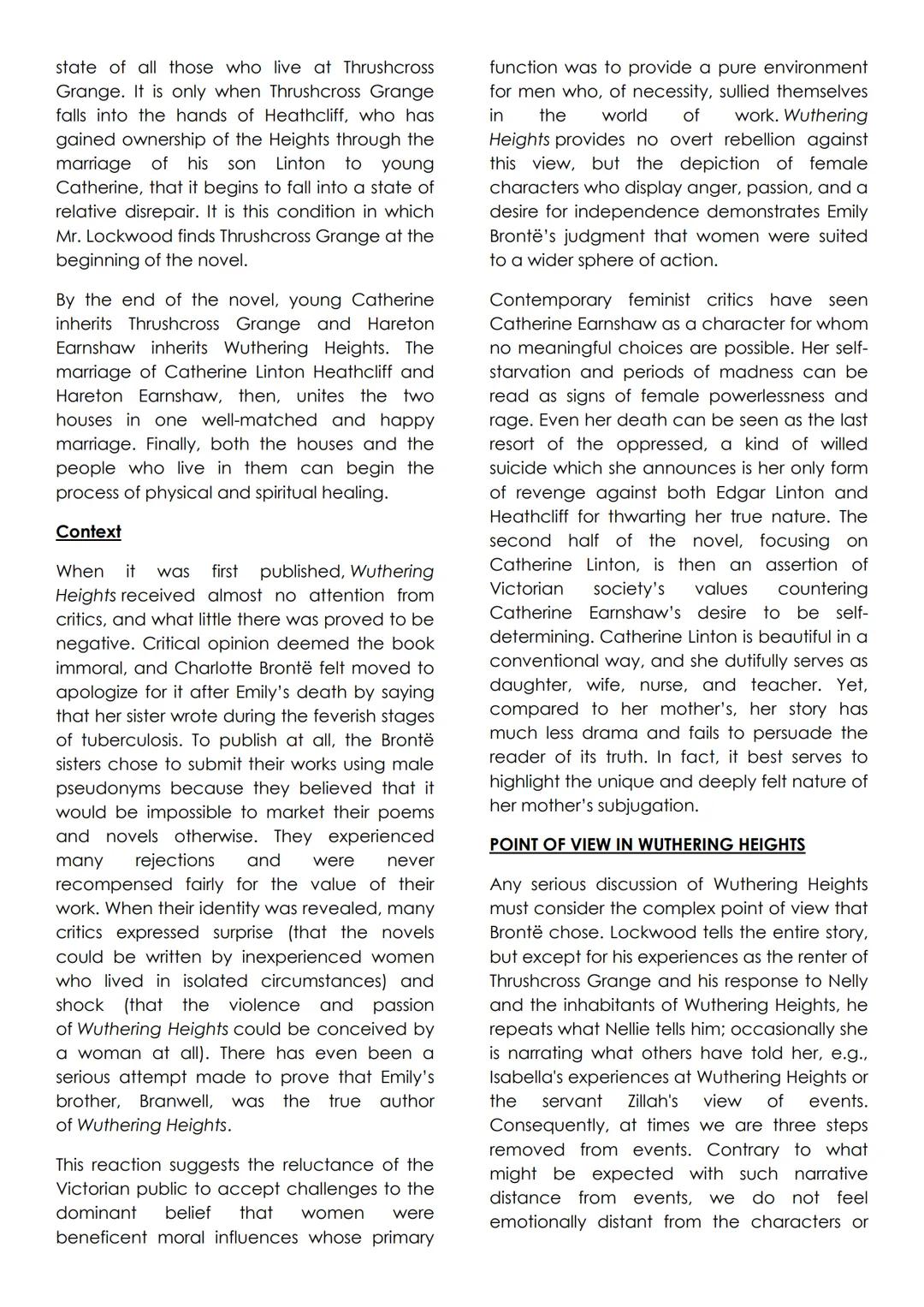 # Wuthering Height Analysis:
Form and Content
Wuthering Heights is a story of passionate
love that encompasses two generations of
two fami