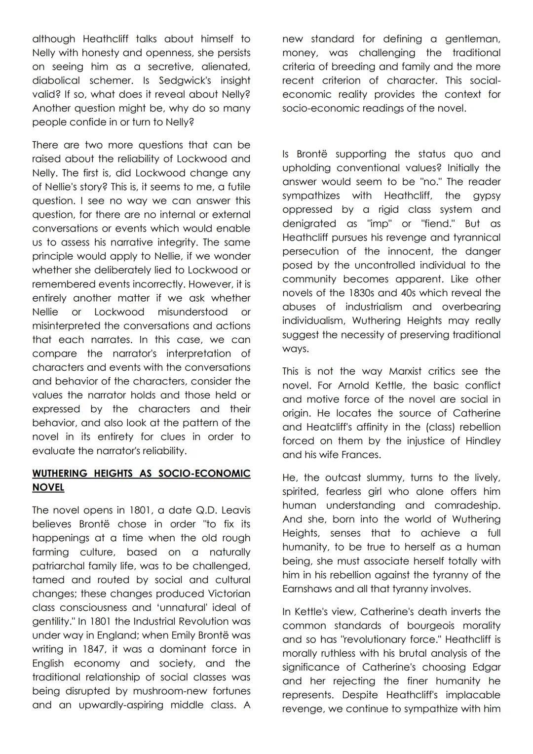 # Wuthering Height Analysis:
Form and Content
Wuthering Heights is a story of passionate
love that encompasses two generations of
two fami