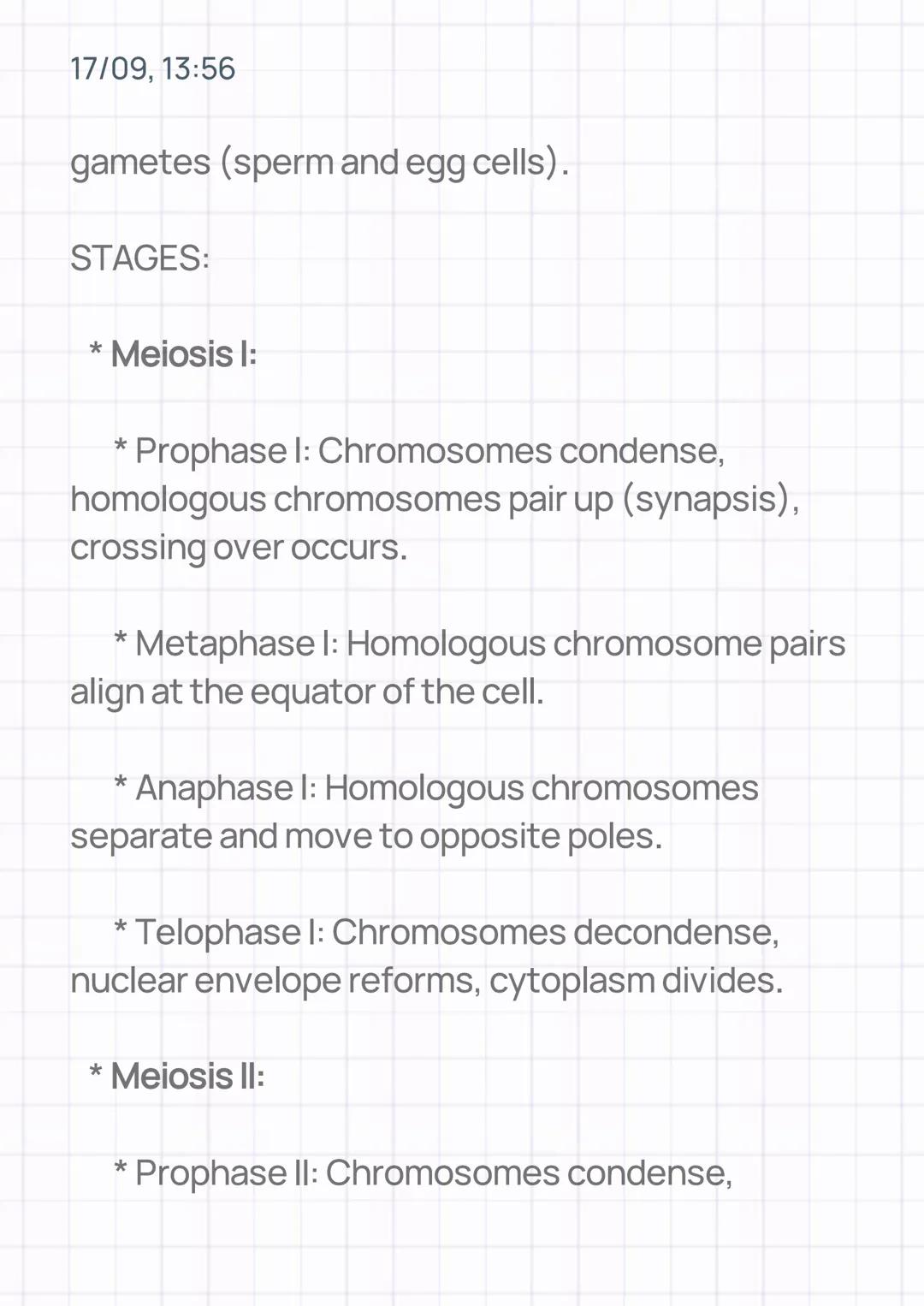 17/09, 13:56
MITOSIS AND MEIOSIS
INTRODUCTION
*Cell division: The process by which cells
reproduce, essential for growth, repair, and
develo