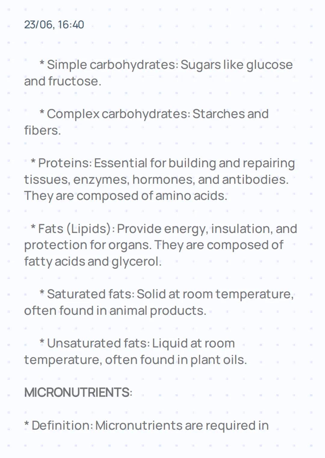 23/06, 16:40
MACRONUTRIENTS AND
MICRONUTRIENTS
INTRODUCTION:
Macronutrients and micronutrients are
essential components of a balanced diet,