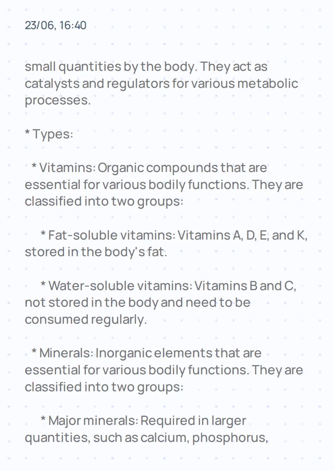 23/06, 16:40
MACRONUTRIENTS AND
MICRONUTRIENTS
INTRODUCTION:
Macronutrients and micronutrients are
essential components of a balanced diet,
